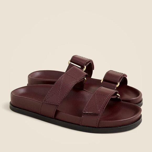 J. Crew Shoes - J. Crew Rich Malbec New Colbie Wide-Strap Leather Sandals/NIB/10M